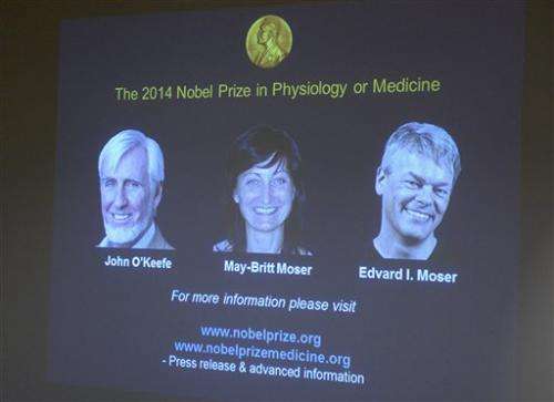3 win medicine Nobel for discovering brain's GPS