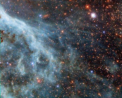 Image: Hubble sees turquoise-tinted plumes in Large Magellanic Cloud