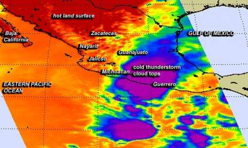 NASA sees system 90E just after earthquake hit Mexico's Guerrero State