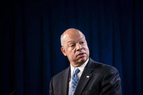 US Secretary of Homeland Security Jeh Johnson speaks during a press conference at the headquarters of the US Immigration and Cus
