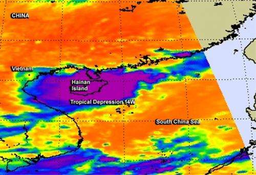NASA catches the end of Tropical Depression 14W