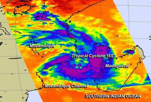 NASA sees Tropical Cyclone 15S form in the Mozambique Channel