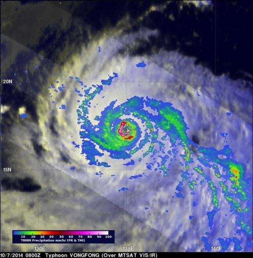 Two NASA satellites get data on category 5 Super Typhoon Vongfong
