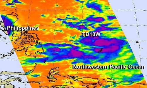 NASA's Aqua satellite sees birth of Tropical Depression 10W