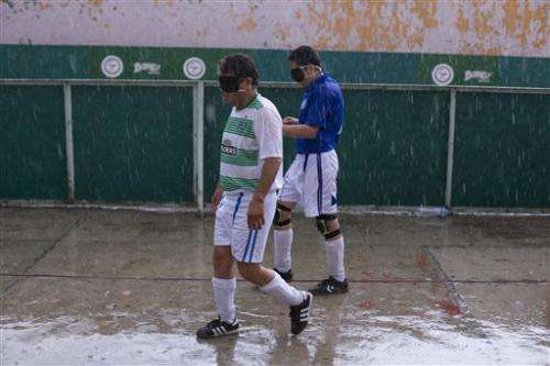 Blind find game in Mexico soccer league