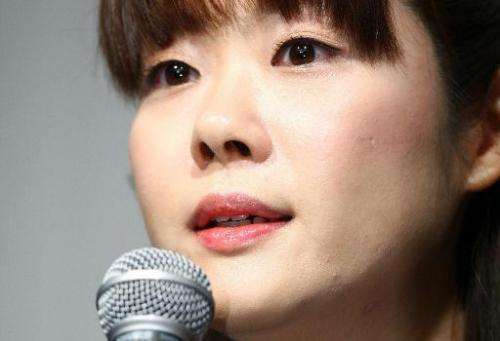 Haruko Obokata, a researcher of Japan's Riken Institute speaks at a press conference in Osaka, western Japan on April 9, 2014