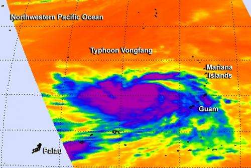 NASA sees Typhoon Vongfong leaving the Mariana Islands