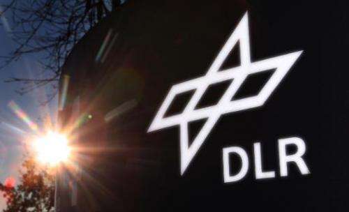This picture taken on December 3, 2008 shows the logo of the Germany's aeronautics and space research centre (DLR) in Oberpfaffe