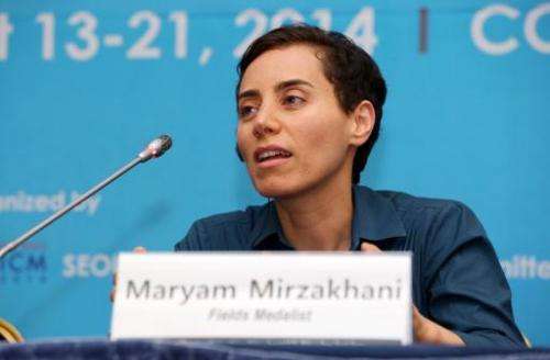 This handout photo taken and released on August 13, 2014 by the Seoul ICM 2014 shows Maryam Mirzakhani after the awards ceremony