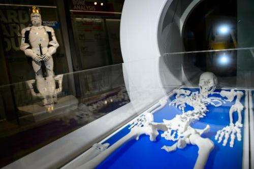 A 3D printed reconstruction of the skeleton of King Richard III in the new visitor's centre on the site where his remains were d