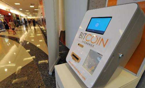 A Bitcoin dispensing machine is seen at a shopping mall in Singapore on March 6, 2014