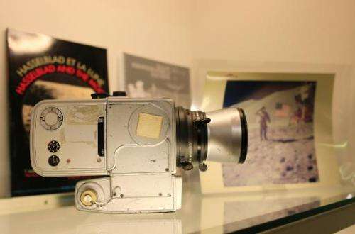 A Hasselblad 500EL &quot;Data Camera HEDC Nasa&quot; Jim Irwin Lunar Module Pilot camera, dated from 1968, used on the moon duri