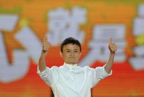Alibaba founder Jack Ma gives a speech in Hangzhou, eastern China's Zhejiang province on May 10, 2013