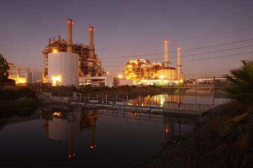 A natural gas-fired power station stands on October 1, 2009 in Long Beach, California