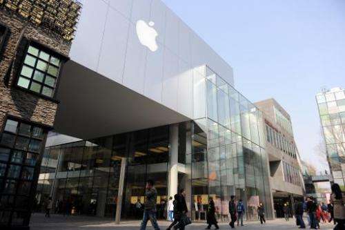 Apple store in Beijing, China, pictured on April 2, 2013