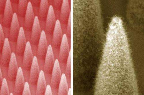 Arrays of tiny conical tips that eject ionized materials could fabricate nanoscale devices cheaply