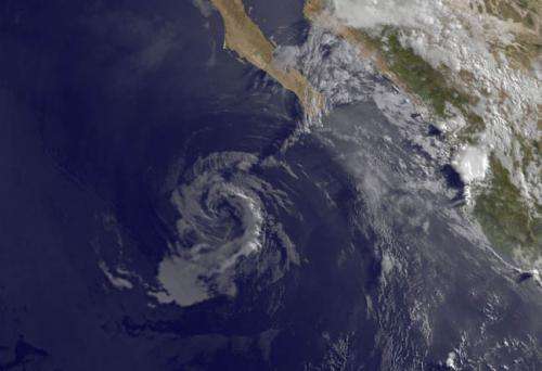 A satellite view: Former Hurricane Cristina now a ghost of its former self