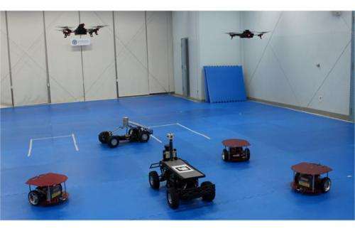 A system to allow air- and ground-based robot vehicles to work together