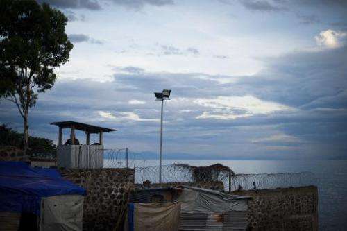 A view from a UN base on the edge of Lake Kivu in the Democratic Republic of the Congo's eastern city of Goma on May 28, 2012 sh