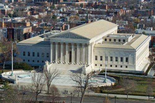 A view of the US Supreme Court seen from the top of the US Capitol dome in this December 19, 2013 in Washington