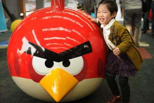 A young girl plays at Shanghai's first Angry Birds Activity Park  on October 31, 2012