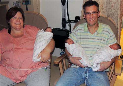California couple welcomes identical triplets