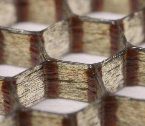 Carbon-fiber epoxy honeycombs mimic the material performance of balsa wood