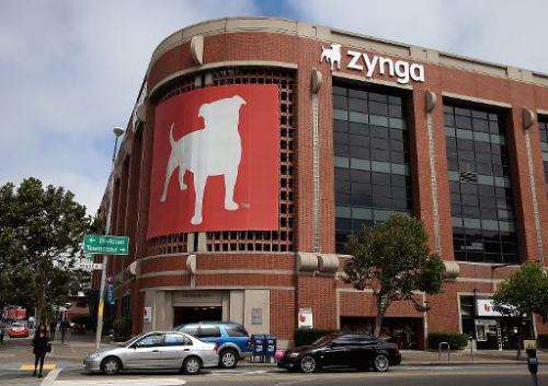 Cars drive by the Zynga headquarters on July 25, 2013 in San Francisco, California