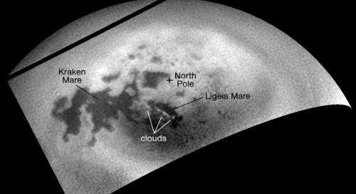 Cassini tracks clouds developing over a Titan sea