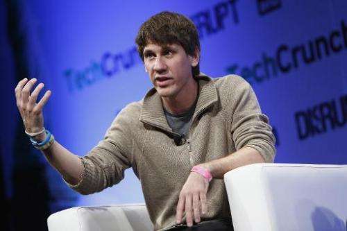 Dennis Crowley of Foursquare speaks at a conference on April 29, 2013 in New York City