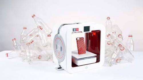 Ekocycle 3D printer uses recycled plastic bottles as component in filament cartridges