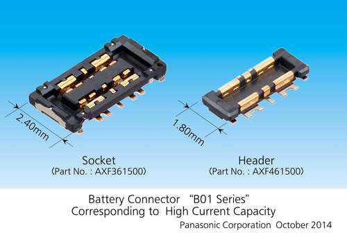 Industry's thinnest battery connector corresponding to 6 ampere high current capacity