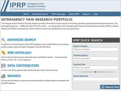 Federal pain research database launched