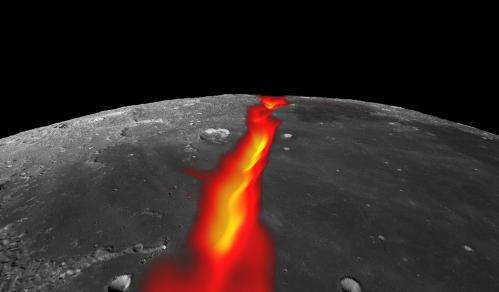 Solving the mystery of the 'man in the moon': Volcanic plume, not an asteroid, likely created the moon's largest basin
