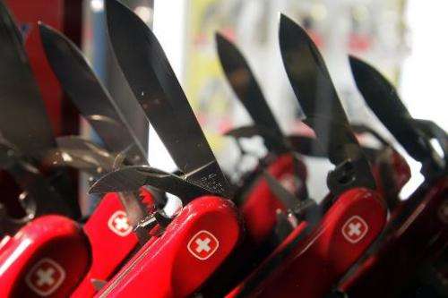 File photo of Swiss army knives in a shop in Montreux