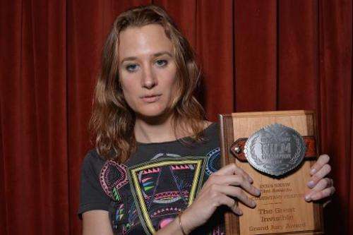 Filmmaker Margaret Brown with her Grand Jury Award for her documentary &quot;The Great Invisible&quot; during the SXSW Film Awar