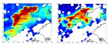 First infrared satellite monitoring of peak pollution episodes in China