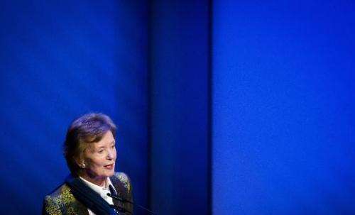 Former president of Ireland and former United Nations High Commissioner for Human Rights Mary Robinson speaks during the yearly 