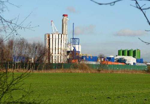 General site where exploratory drilling for shale gas is being carried out in Manchester, England, on January 13, 2014