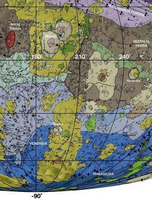 Geologic mapping of asteroid Vesta reveals history of large impacts