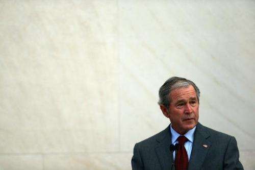 George W. Bush speaks during a immigration naturalization ceremony held at the George W. Bush Presidential Center on July 10, 20