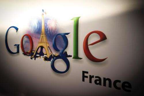 Google's logo at the Google cultural hub in Paris on December 10, 2013