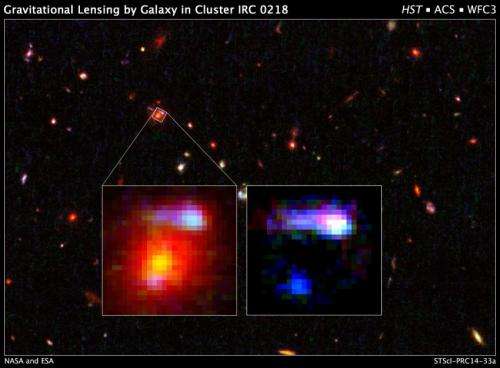 Hubble shows farthest lensing galaxy yields clues to early universe