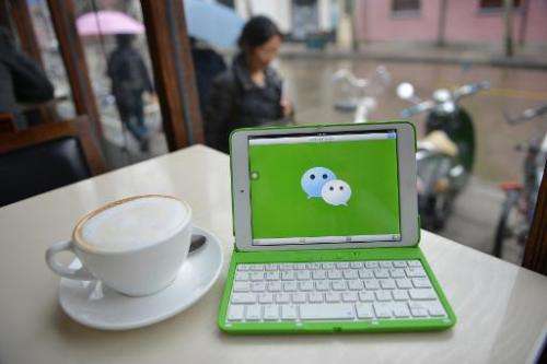 Hundreds of millions of Chinese use messaging apps like WeChat, pictured, and microblogging site Sina Weibo