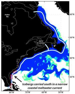 Icebergs once drifted to Florida, new climate model suggests