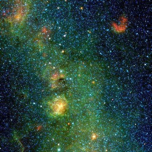 Image: A storm of stars in the Trifid nebula