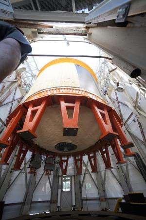 Image: Composite cryotank loaded into test stand at NASA's Marshall Space Flight Center