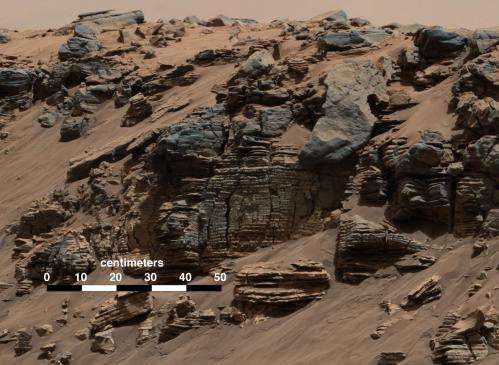 Image: Sedimentary signs of a Martian lakebed