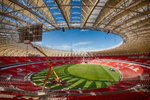 Inside view of the Beira Rio stadium in Porto Alegre, Brazil, pictured on January 31, 2014