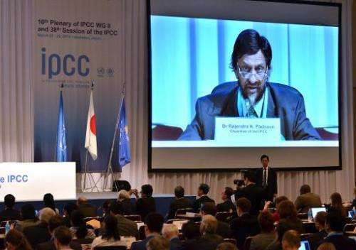 Intergovernmental Panel on Climate Change (IPCC) chairman Rajendra Pachauri speaks at the 10th plenary of the IPCC Working Group